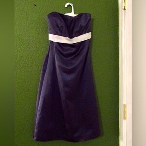 After Six Purple Strapless Midi Dress